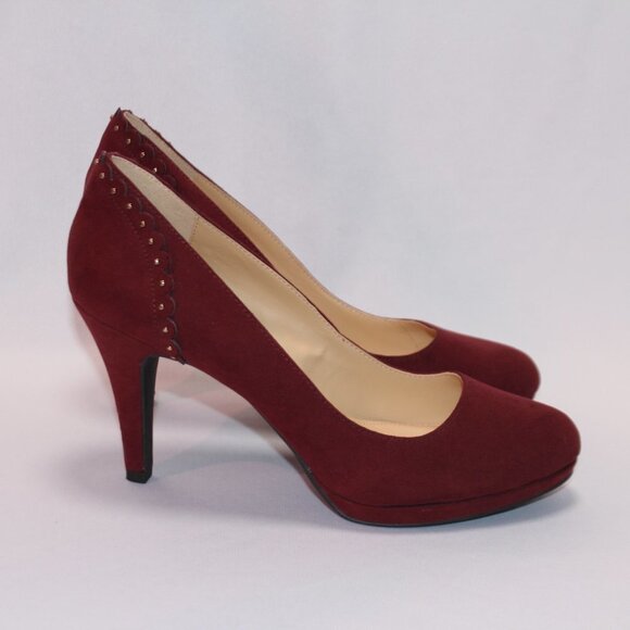 Liz Claibourne Burgundy Platform Heels - Picture 11 of 15